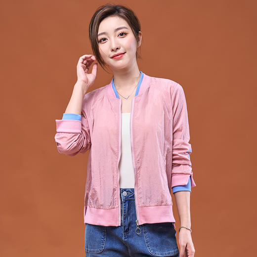 时尚休闲立领字母印花，拼色防风防晒衣宽松百搭外套GYM-D1139 商品图2