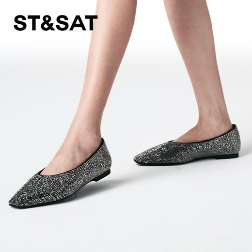 星期六闪钻小方头平底单鞋SSC3111219 商品图2