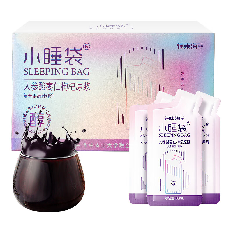 福东海 小睡袋300Ml 桑葚黑枸杞人参酸枣仁百合原浆轻松晚安睡前喝 (30ml*10袋)