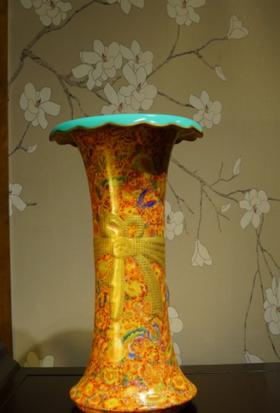 金丝珐琅万花包福凤尾瓶