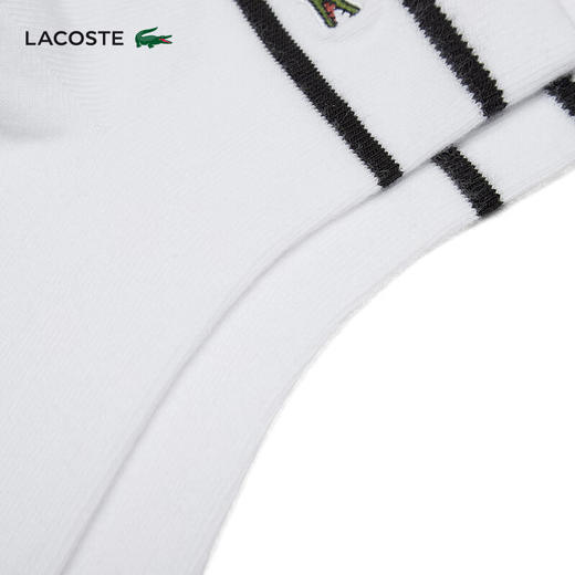 Lacoste法国鳄鱼男女同款新款条纹休闲舒适透气短筒袜子RA2932-98 商品图2