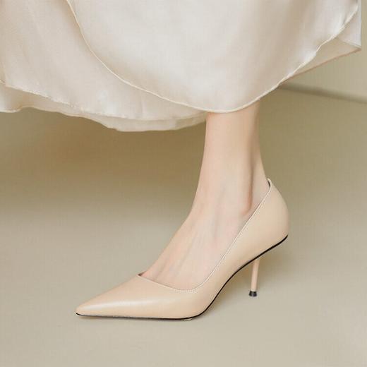 【预售5天】春秋季新款单鞋尖头细跟性感一脚蹬浅口职业高跟鞋百搭时尚单鞋MGCJ&8257A 商品图3