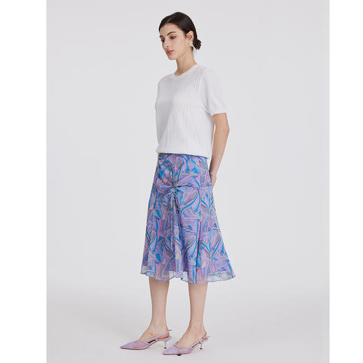 司歌雪纺印花抽绳伞裙C891018X 商品图1