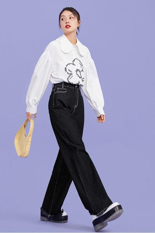 LED'IN 可爱绣花牛仔长裤 13615 商品图4