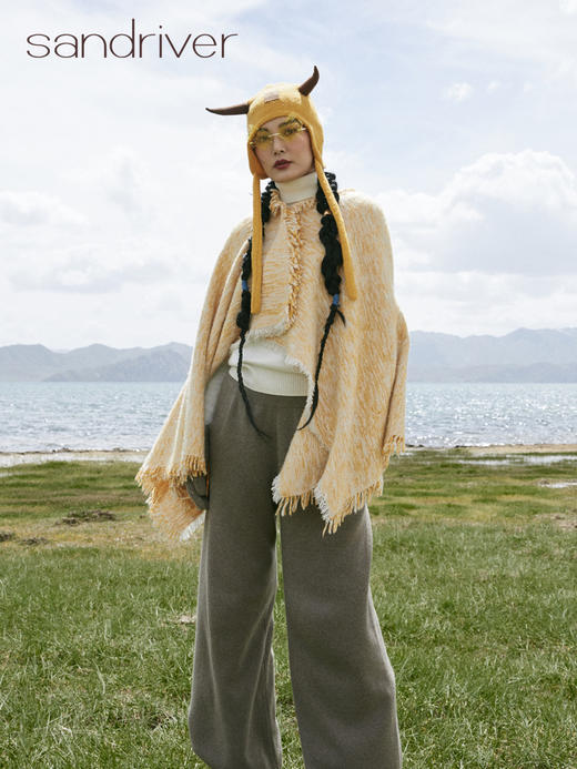 青海果洛牦牛绒 羊绒牛角帽SJF96P626N 商品图2