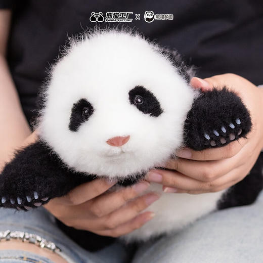 熊猫工厂 仿真熊猫玩偶 1.5月龄 和花 熊猫基地花花仿真熊猫玩偶情人节礼物可爱童儿童毛绒玩偶 商品图3