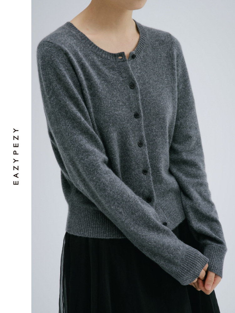 24AW 圆领经典羊绒小开衫