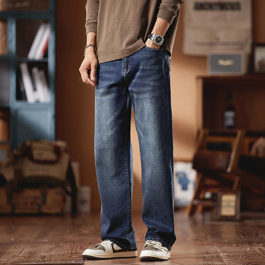 【新款DQ】大依优型大码直筒牛仔裤长裤男舒适休闲简约百搭加肥加大男装潮款 商品图1