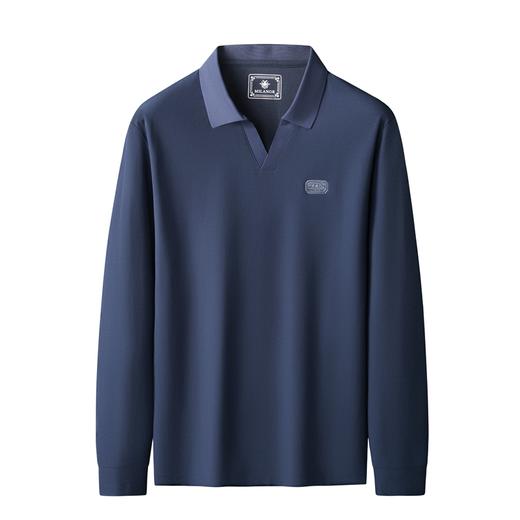 【V领】【新款DK】大依优型大码长袖Polo衫翻领男士加肥加大休闲大码男装宽松长袖体恤上衣 商品图5