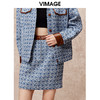 VIMAGE纬漫纪秋季新款高腰显瘦时尚复古印花短裙半身裙V2206815 商品缩略图5