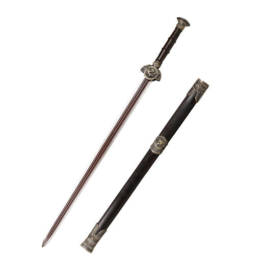 巨阙剑  汉唐宝剑  花纹钢 龙泉沈广隆宝剑 手工一体剑  未开刃 商品图5