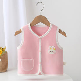 【双面奥粒绒对开门马夹】2024年秋季新款婴幼儿柔软舒适面料卡通图案