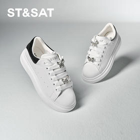 星期六闪烁蝴蝶厚底小白鞋SSC3112072