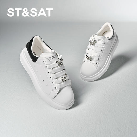 星期六闪烁蝴蝶厚底小白鞋SSC3112072 商品图0