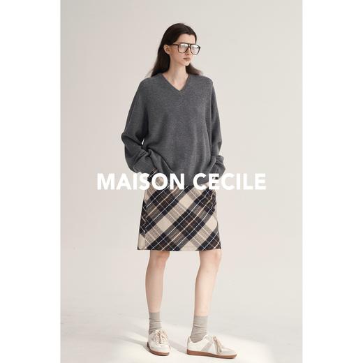 MAISON CECILE时髦复古格子A字/一字半身裙 商品图2