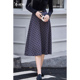剩S 米思阳2026春季新款复古气质波点半身裙通勤高腰不规则裙子女3698
