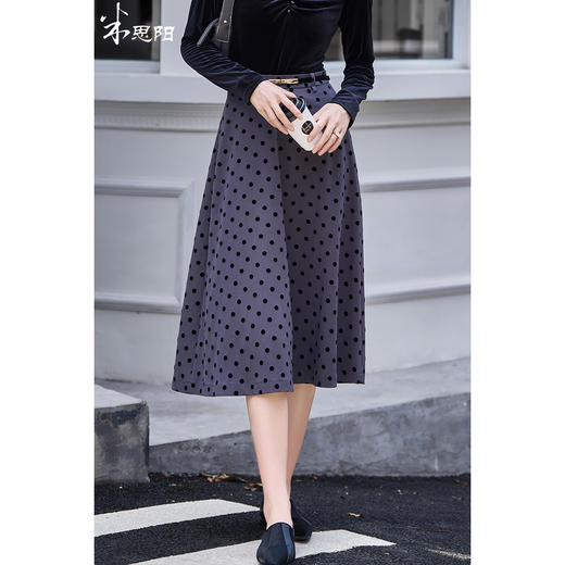 剩S 米思阳2026春季新款复古气质波点半身裙通勤高腰不规则裙子女3698 商品图0