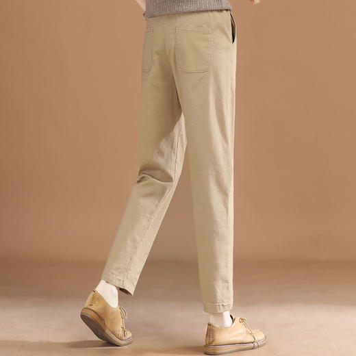 松紧腰哈伦宽松长裤，百搭卡其色休闲裤GYM-PT1861 商品图1