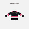 COCO ZONE100%羊毛彩条纹圆领春秋撞色显瘦针织 23C19708 商品缩略图0