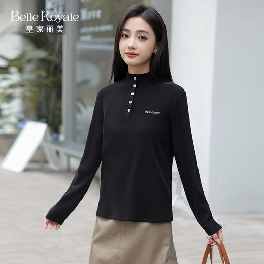 半高领打底衫女士高级简约质感上衣可外穿打底SZ2698 商品图1
