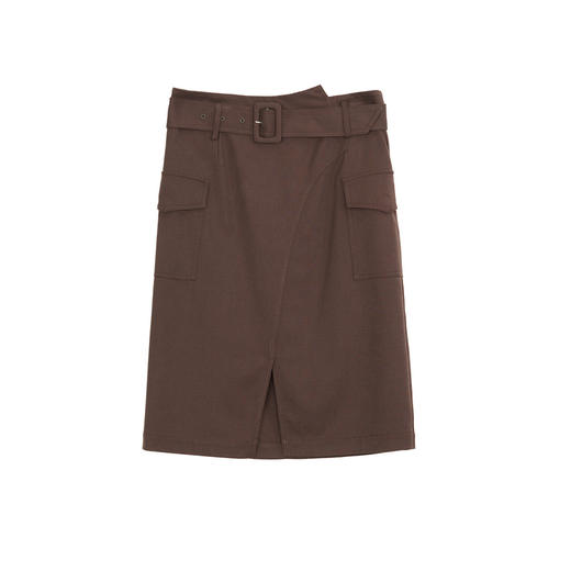 谜底一步裙女士2024秋新品通勤风设计感修身短裙配腰带243MB0980 商品图4