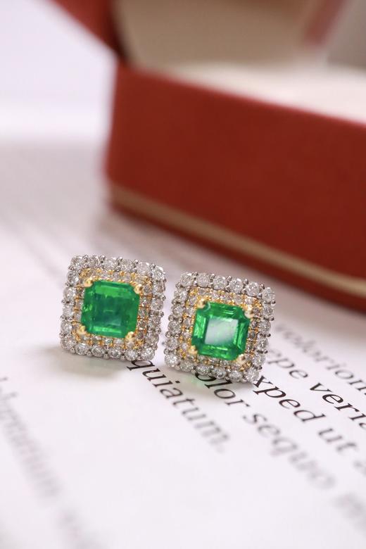 1.13ct 祖母绿耳钉 商品图2