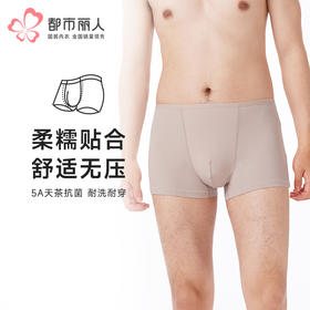 都市丽人都市锋尚内裤简约基础平角裤50S人棉罗纹抽针男士内裤FKTCE6