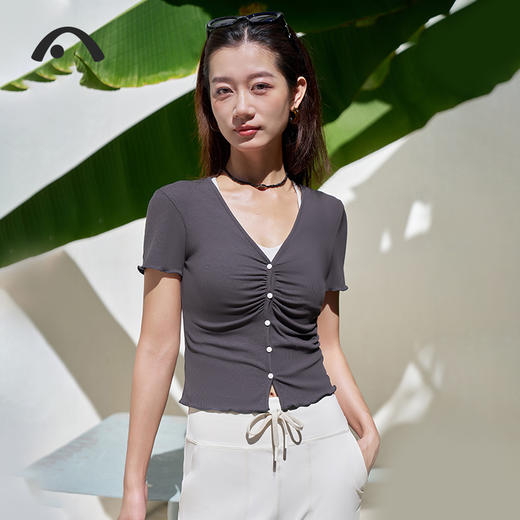 2024爱睱步秋冬新品瑜伽运动时尚出街普拉提短袖A24321ARA 商品图6