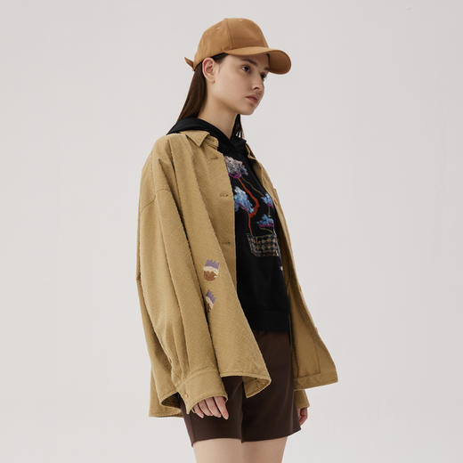 谜底大廓形风衣女2024秋新品休闲风百搭单排扣刺绣外套243ME1109 商品图1