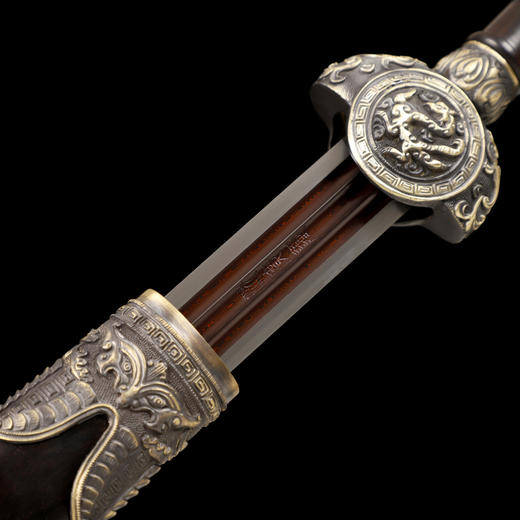 巨阙剑  汉唐宝剑  花纹钢 龙泉沈广隆宝剑 手工一体剑  未开刃 商品图3