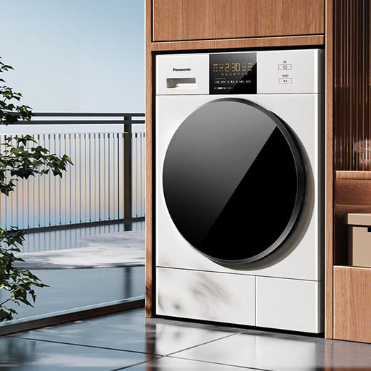 松下（Panasonic）白月光2.0 烘干机 10kg热泵烘干机家用 干衣机 双转子变频 线屑过滤 免熨烫 精准控温 NH-EH1015 商品图5