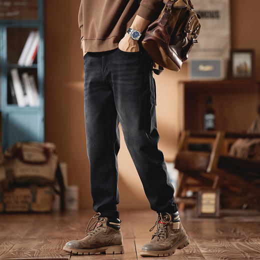 【新款DQ】大依优型大码小脚牛仔裤长裤男舒适休闲简约百搭加肥加大男装潮款 商品图0