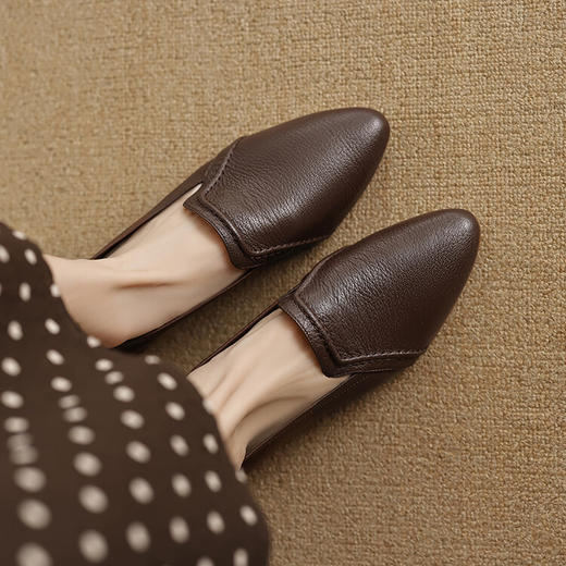 【预售5天】法式复古羊皮奶奶鞋，时尚里外全皮女单鞋SY&G1346 商品图2