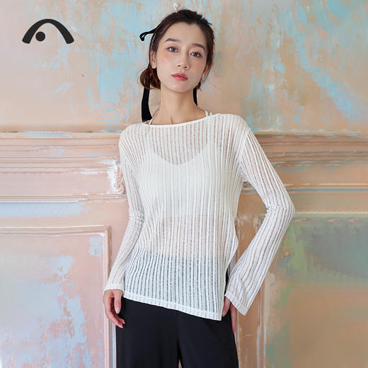 2024爱睱步法式瑜伽运动健身普拉提肌理纹上衣A24339RT 商品图7