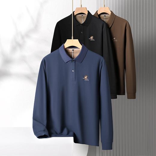【新款DK】大依优型大码长袖Polo衫翻领男士加肥加大休闲大码男装宽松长袖体恤上衣 商品图4