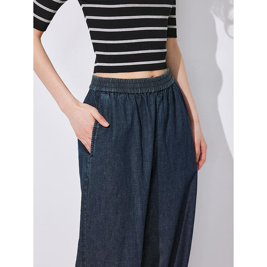 棉仓353619002-汉麻牛仔阔腿裤 商品图2