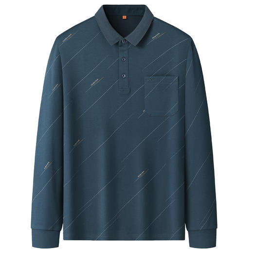 【新款DWP】大依优型大码长袖Polo衫翻领男装加肥加大体恤大号上衣胖子 商品图3