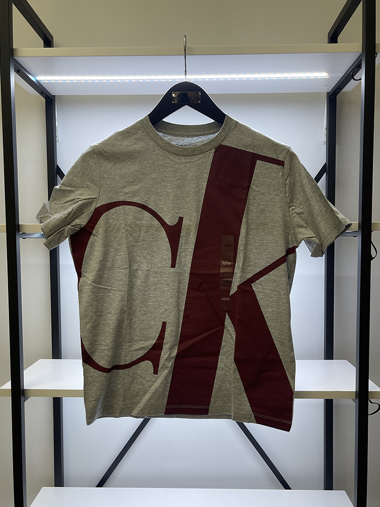 Calvin Klein/CK 女士夏季圆领大LOGO印花纯棉透气短袖T恤