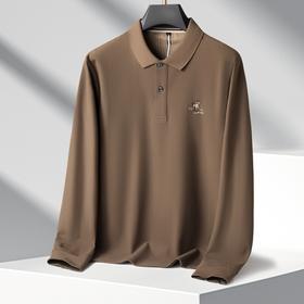 【新款DK】大依优型大码长袖Polo衫翻领男士加肥加大休闲大码男装宽松长袖体恤上衣