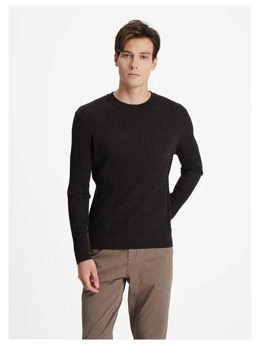 ccallisto咖色绵羊毛长袖毛衣 商品图2