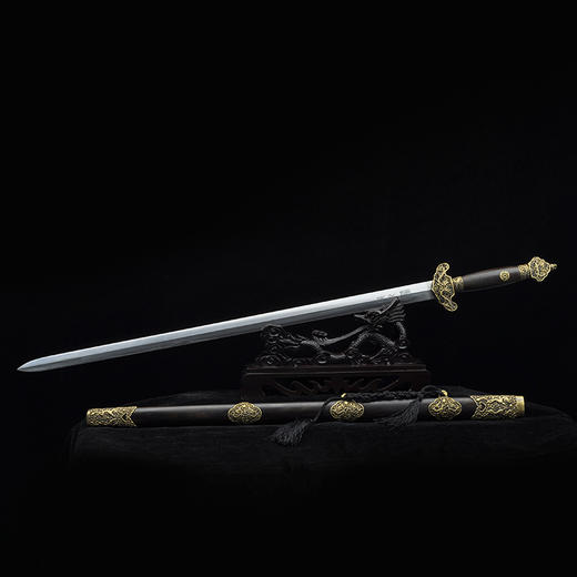 双龙剑 龙泉沈广隆宝剑 仿古剑 手工传统剑 收藏剑 未开刃 商品图7
