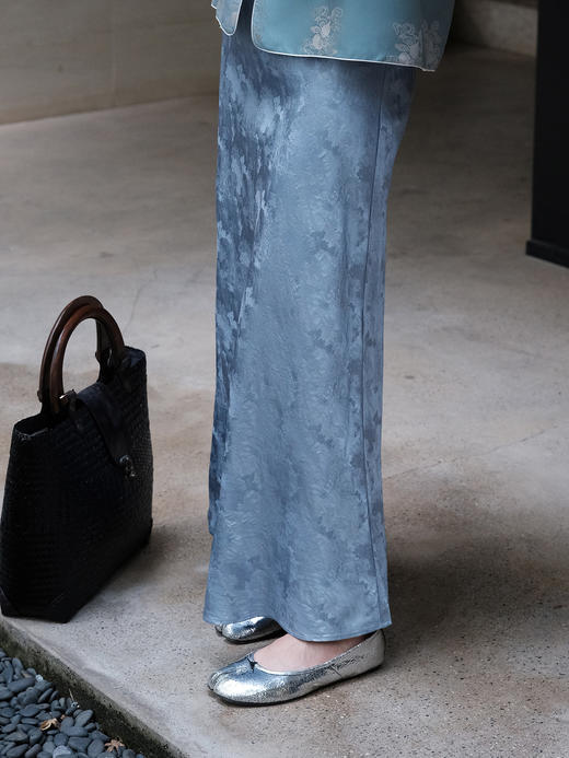 盛唐婧 |桑蕾中式国风丝毛半身裙 商品图2