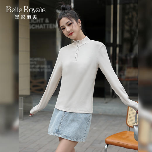 半高领打底衫女士高级简约质感上衣可外穿打底SZ2698 商品图2