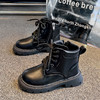 【英伦风格，时尚百搭】秋冬新款宝宝学步鞋 靴子侧拉链皮面小童短靴 英伦风儿童马丁靴-QQ 商品缩略图3