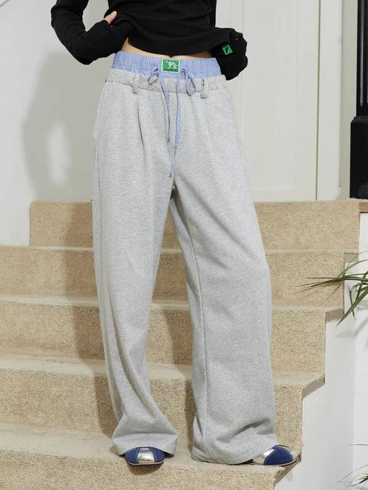 Mood Like Me/MCK2410/可爱双腰头撞色拼接休闲阔腿裤 商品图0