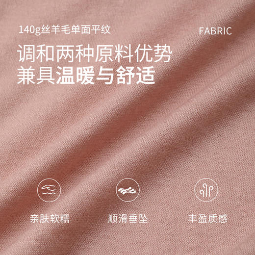 【暖暖保暖衣】金三塔桑蚕丝羊毛情侣衣裤套保暖亲肤男女家居服套装  YZFED201/YZMED201 商品图4