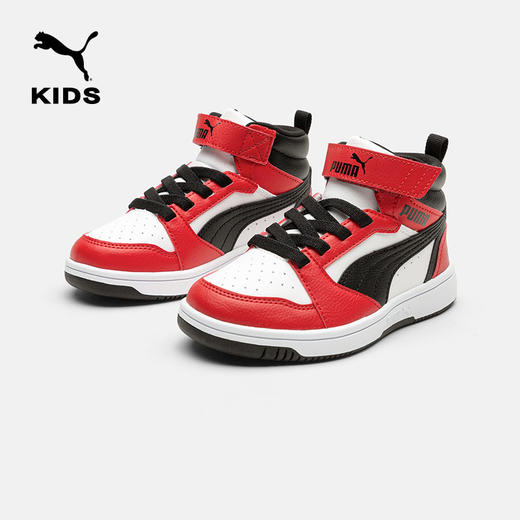PUMA彪马童鞋板鞋儿童魔术贴弹力鞋绳中高帮篮球运动鞋 商品图0
