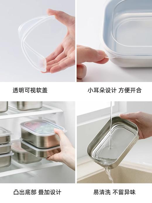 日本进口下村备菜盒304不锈钢保鲜盒2个装 商品图4