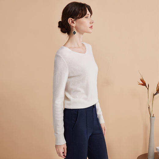 EITIE爱特爱秋季新款羊毛羊绒舒适保暖打底百搭针织衫D2401409 商品图11
