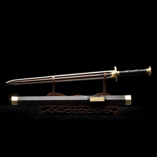 素装小汉剑 双槽短汉剑沈广隆剑铺镇宅宝剑龙泉沈广隆剑传统剑 sgl-6016未开刃 商品图7